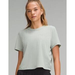 NWT Lululemon Breathable Run Short Sleeve Sz 8 MSRP $78 Jade Grey